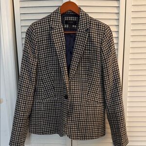 J. Crew Black and White Houndstooth Blazer